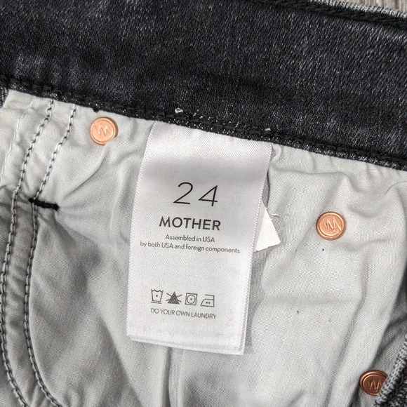 NWT Mother High Waisted Rascal Ankle Step Fray Jeans Night Garden Size 24 - Picture 12 of 15
